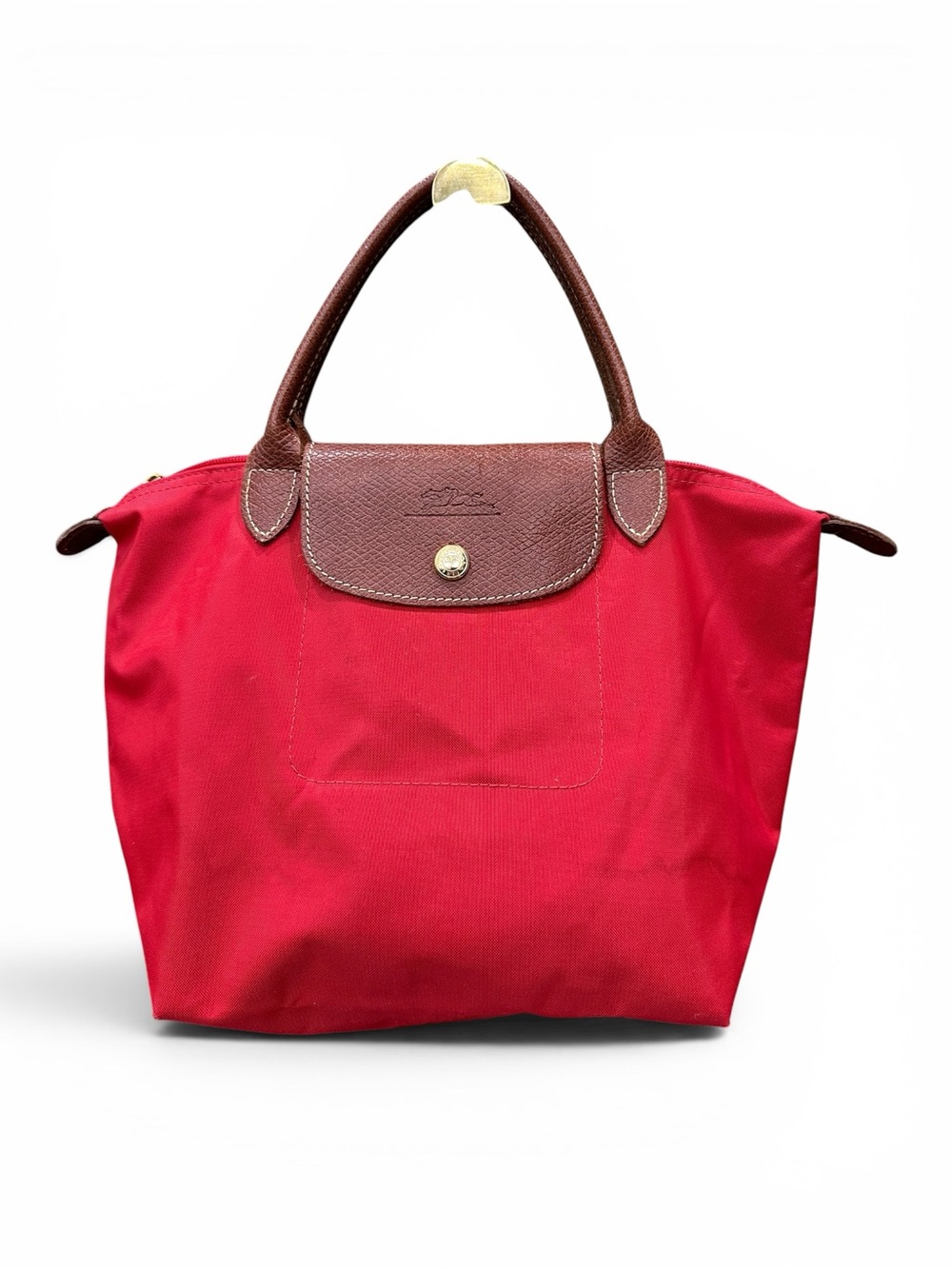Longchamp Le Pliage Small Red Nylon Foldable Tote Handbag France